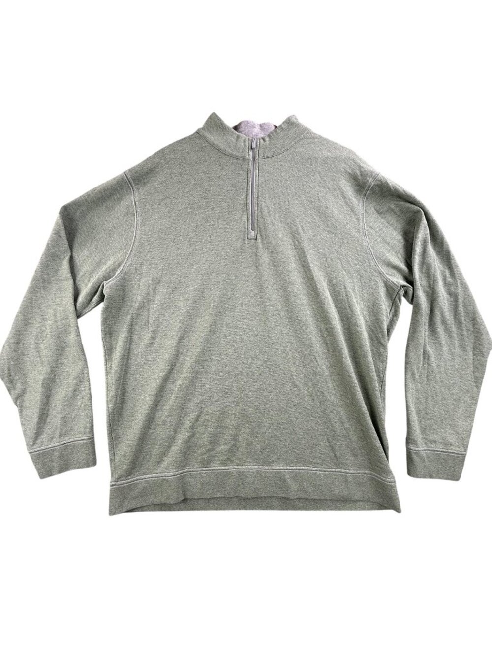 Johnnie-O Sweatshirt Mens XL Green 1/4 Zip Mock Neck Stretch Jersey Pullover